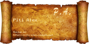 Piti Alex névjegykártya